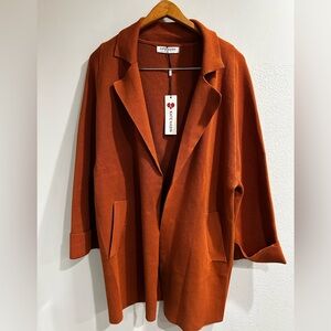 Rust knit cardigan sweater. New! Cozy